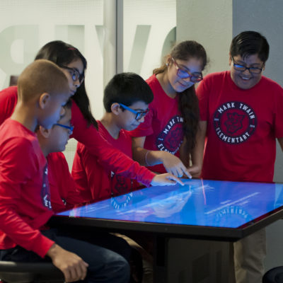 Children using interactive table